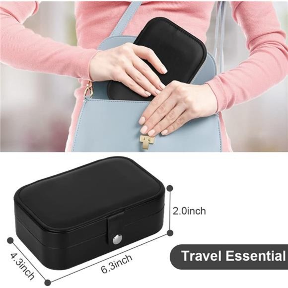 Travel Jewelry Organizer Cases Storage Box for Necklace, Earrings, Rings etc - Picture 6 of 7